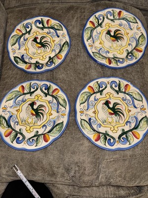 Fitz & Floyd RICAMO Retired Scalloped Edge Set Of 4 ~ 8 1/4