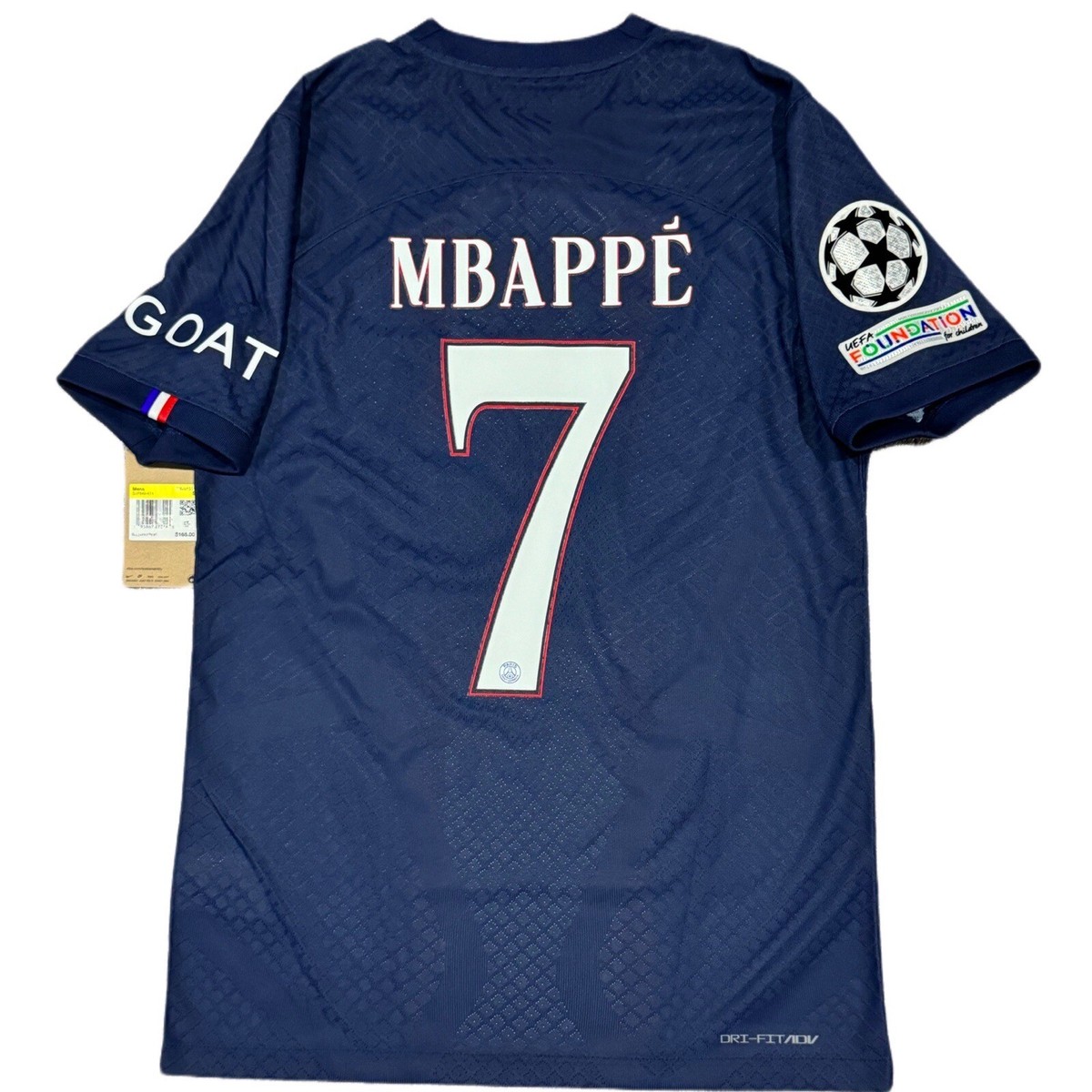 2022/23 PSG Authentic Home UCL Jersey #7 Mbappe Small Nike Player