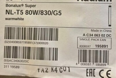1 X OSRAM/RADIUM FLUORESCENT LAMP FQ 80W/830 HO WARM WHITE 1449x16mm