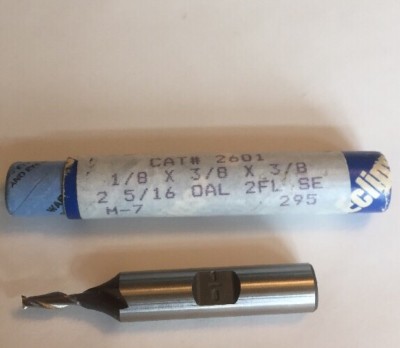 End Mill  1/8x3/8x3/8x2-5/16  SE. 2 Flt.Eclipse 2601,USA (G-3-6) (01E)