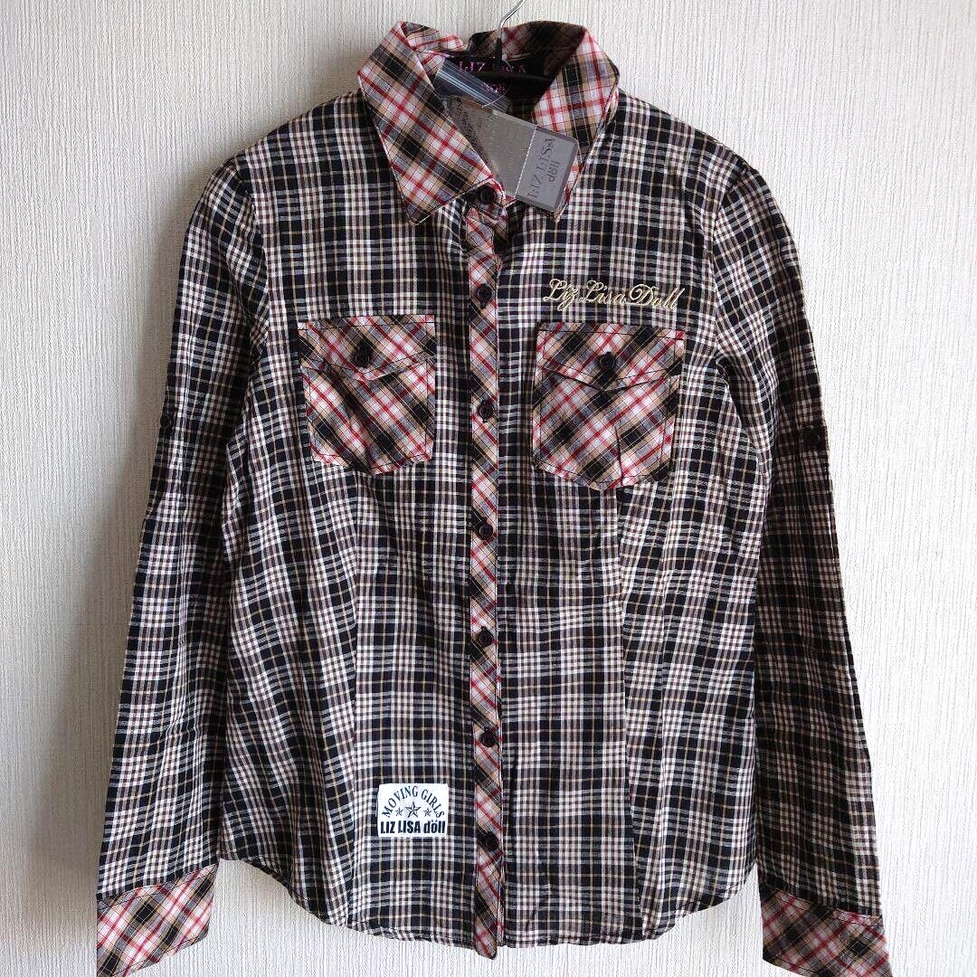 NWT LIZ LISA Doll Embroidered Check Shirt Grungre Shibuya109 NWT LIZ LISA Doll Embroidered Check Shirt Grungre Shibuya109