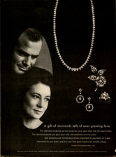 1966 De Beers Consolidated Mines Diamonds Bracelet Earrings VINTAGE PRINT AD