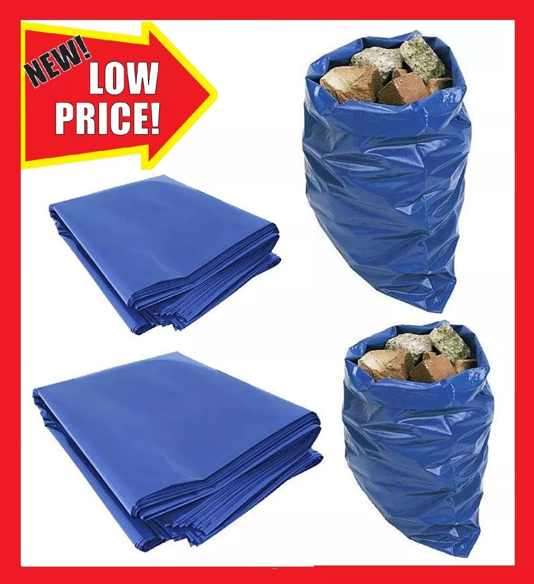 Rubble Sacks Blue Builders Rubbish Waste Heavy Duty Strong Bags