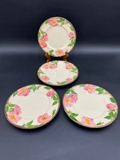 VTG Franciscan Desert Rose Salad Dessert Plates Earthenware 8" Lot of 4 USA 60s