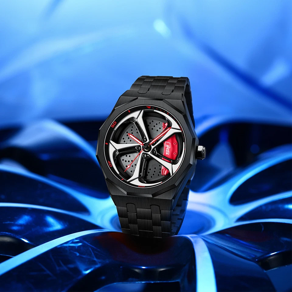 Reloj Hombre Acero Inoxidable Rueda Audi RS Cuarzo Impermeable Clásico Foto 2 de 4