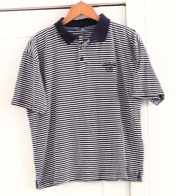 Rainforest Cafe Paris Navy and White Polo Shirt Size XL Unisex
