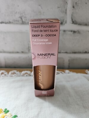 Mineral Fusion Full Coverage Foundation, Liquid Foundation - Deep 3 Cocoa