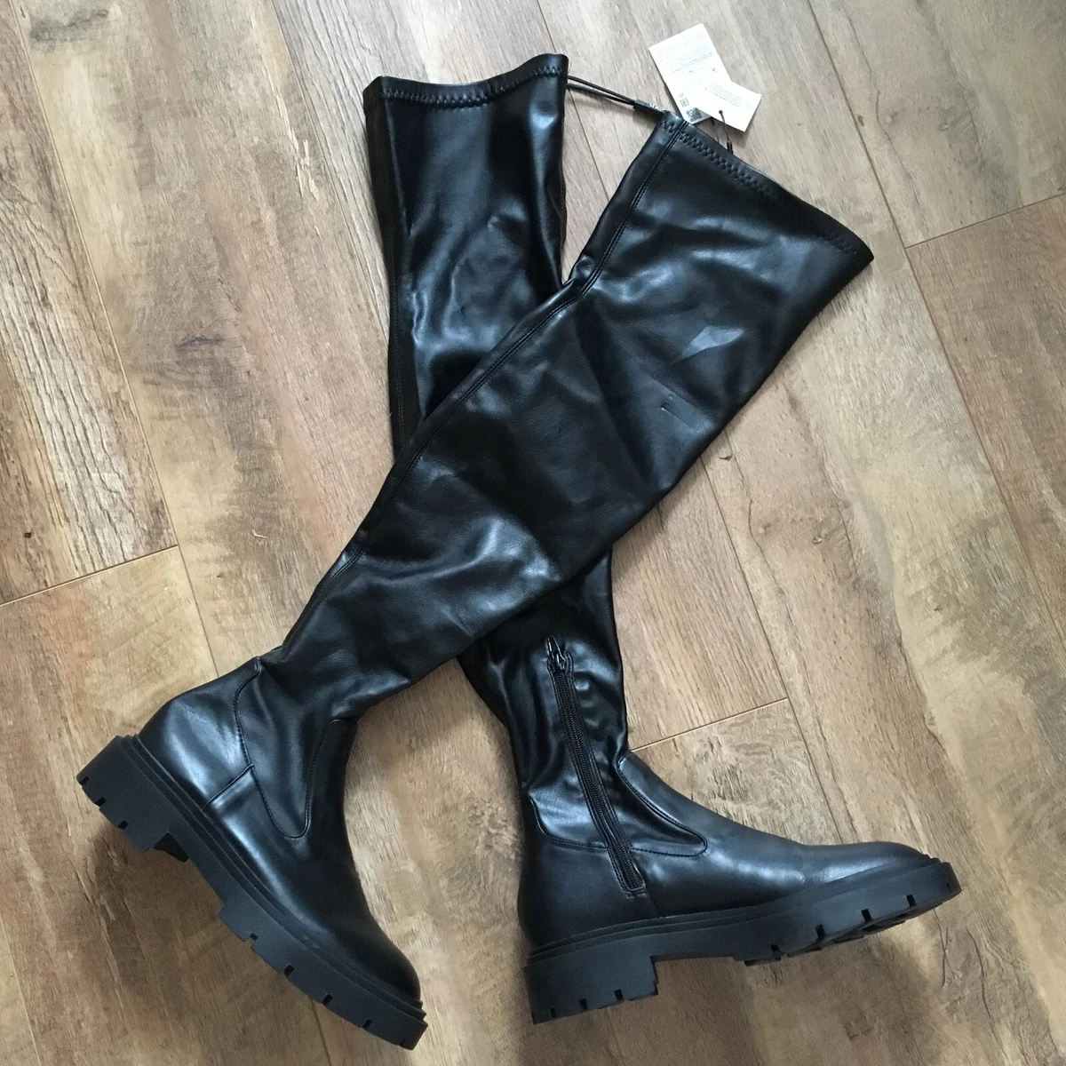 Slim fit thigh high deals boots