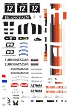 12 Eurodatacar Mclaren MP4/12C GT3 1/64th HO Scale Slot Car Waterslide Decals