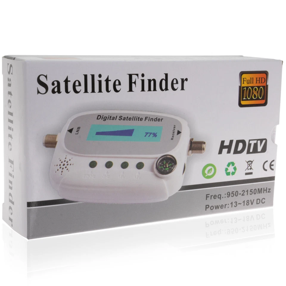 Sat Finder digitale SATFINDER SF-44 display LCD TON bussola HDTV UHD 4K bianco - Immagine 3 di 4