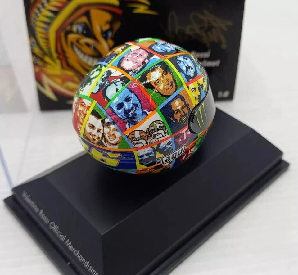 MODELLINO CASCO HELMET 1:8 MINICHAMPS ROSSI VR/46 YAMAHA MOTOGP LAGUNA SECA 2010 - Immagine 4 di 4