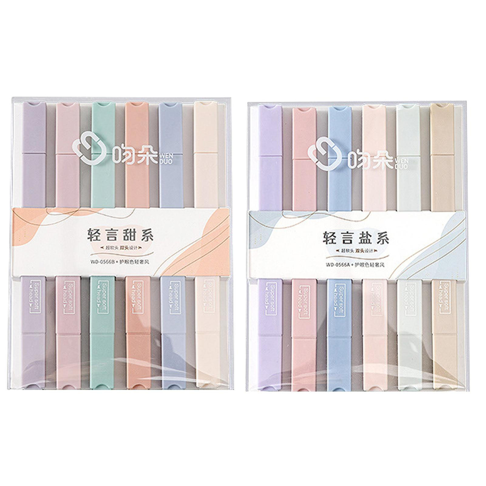 6 Pcs Pastel Marker Pen Set Highlighter Pens For Underlining Drawing Marking