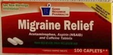 GNP Migraine Relief Coated Caplets 100ct  (GENERIC EXCEDRIN MIGRAINE)   ##
