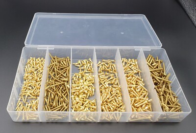 Holzschrauben Set Messing DIN 95 Sortiment Box Linsensenkkopf 2,5-3,0mm 300/600t