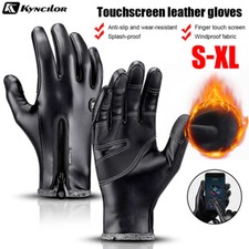 Winter Waterproof Touchscreen Leather Gloves for Cold Weather Skiing Riding Warm