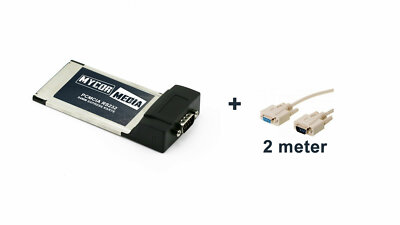 PCMCIA 34mm Express Karte COM-Port   Seriell RS-232 Sub-D 9 pin Stecker + Kabel