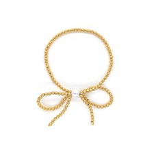 Gold Bow Bracelet for Women Gold Beaded Bow Bracelets Gold Beaded Stretch Bracel