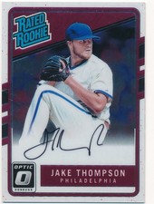 JAKE THOMPSON 2017 DONRUSS OPTIC RATED ROOKIE #RRS-JT AUTO ON CARD AUTOGRAPH. rookie card picture