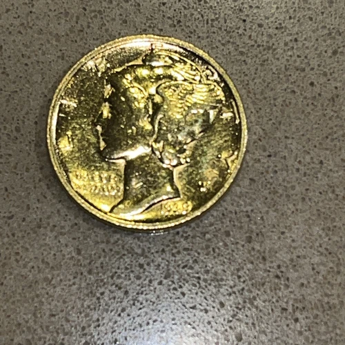 1939 S Mercury Dime ,  Gold Embossed UNCIRCULATED CONDITION