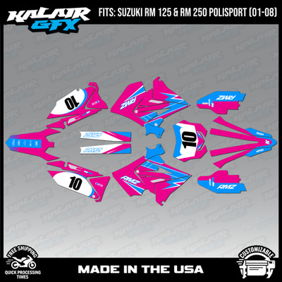 Graphics Kit for SUZUKI RM125 250 POLISPORT RESTYLE Speed-MAGENTA