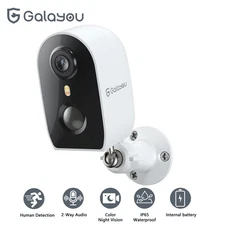 Galayou 2K 3MP Wireless Battery-powered Security Camera Outdoor WiFi Color Night