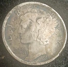 1918 Mercury Dime , Nickel Size 2.4 Gram  Strange Error