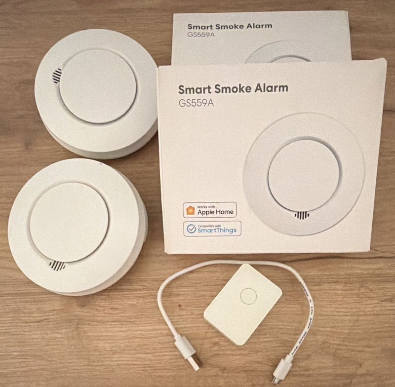 meross GS559A Smart Smoke Alarm Set 4 w/ MSH300 Hub Wi‑Fi Apple Home/SmartThings