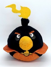 Angry Birds Space Fire Bomb 8" Plush Black Bird No Sound Commonwealth 2012