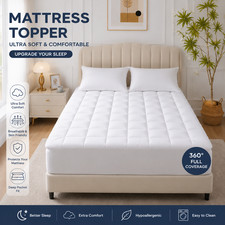 Extra Deep 4" Ultra-Fluffy Queen Mattress Topper Soft Pillow Top for Back Pain