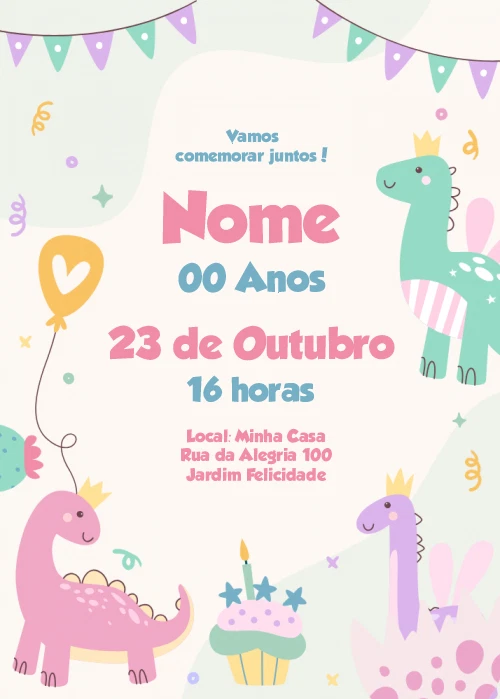 Digital Dino Dinosaur Birthday Party Invitation Personalized Texts 1 - Image 4 of 4