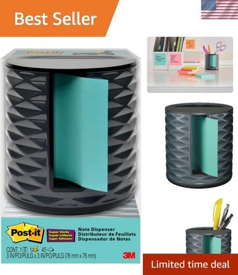 Effortless Access Note Dispenser with Stylish Grey Pattern & Aqua Splash Notes