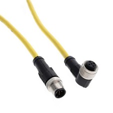 Phoenix Contact 1406156 M12 Cable 5-Pos Male to Female RA Ext 0.5m 1.64' Yellow