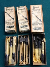 Vintage Stanley RUSSELL JENNINGS  Turned + Square Shank Machine Dowel Bits NOS