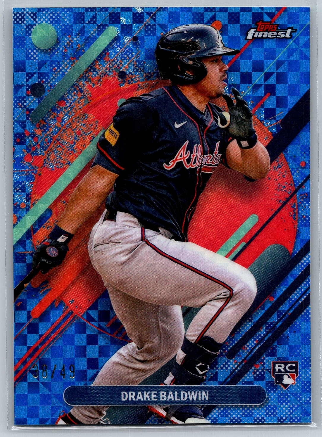 2025 Topps Finest Drake Baldwin Rare Blue Chekerboard /49 Atlanta Braves #287