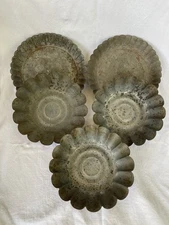 Vintage Fluted Round Tin Pie Pans & Tart Pan Pans Lot Of 5