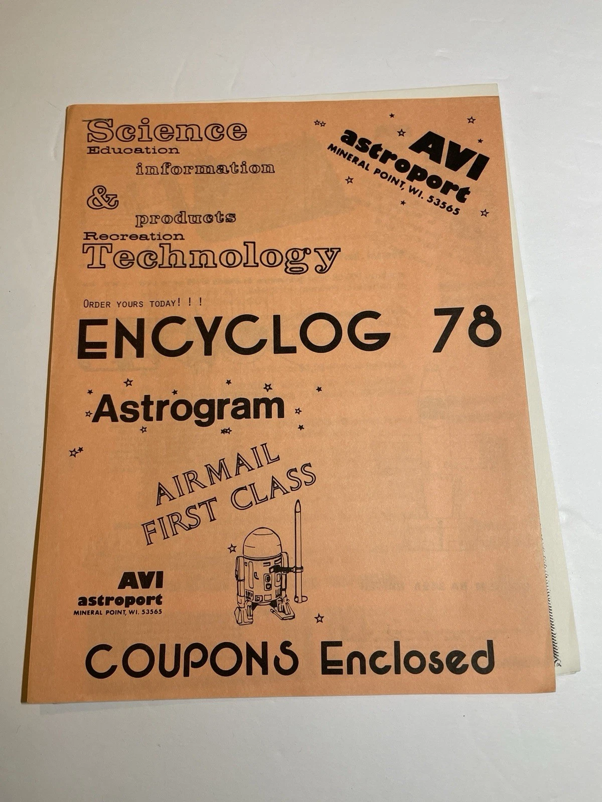 AVI Flying Model Rocket Astrosport Encyclog 78 Catalog