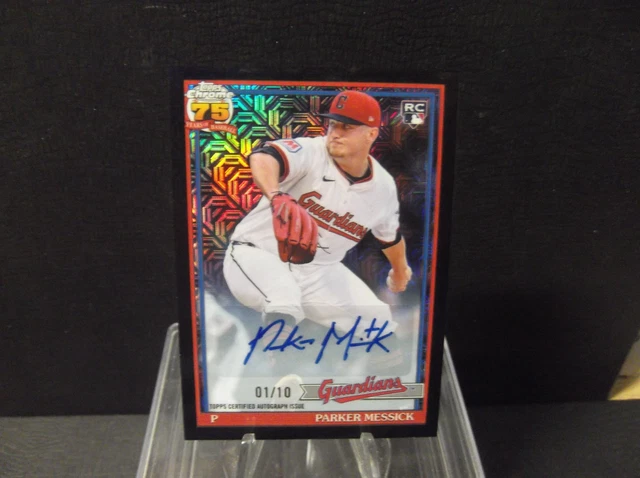 Parker Messick 2026 Topps 91 Chrome Black Refractor Guardians RC AUTO #01/10 !!!