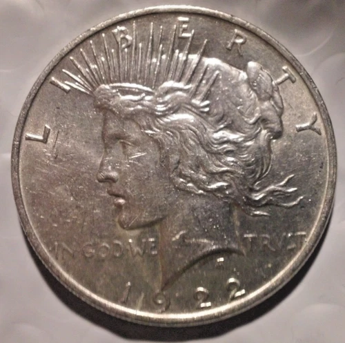 1922 Peace silver dollar, .900 silver, nice detail, bullion, LOW-Cost Shipping!