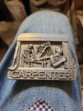 Carpenter 3D Belt Buckle Vintage 1988 C+J Inc CJ1455 made in USA JEWELRY N.O.S.