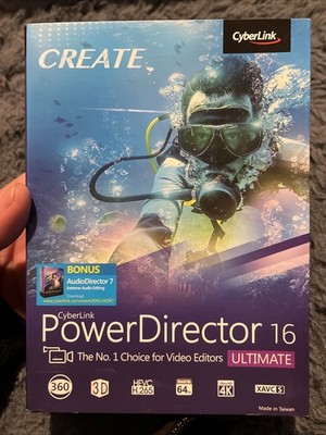 New Cyberlink  Power Director 16 Video Editor Ultimate (4k 3D 360 ) -A-1036