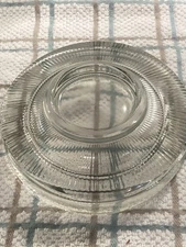 2 Glass Mid-Century Modern Ashtrays Vintage