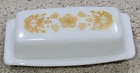 Vtg PYREX Corelle BUTTER DISH & LID – Butterfly Pattern, Gold & White – LNC