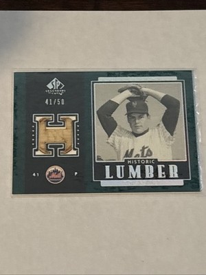 2003 SP LEGENDARY CUTS TOM SEAVER GAME USED BAT HISTORIC LUMBER #BTS 41/50