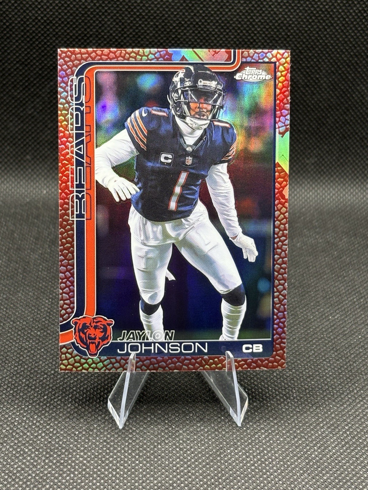 Jaylon Johnson Leather Refractor 2025 Topps Chrome #57 Chicago Bears