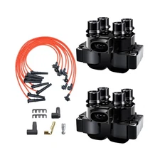 MAS Set of 2 Ignition Coil Pack & 8 Pcs Spark plug Wire Set Compatible with F...