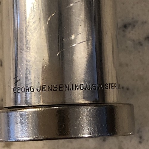 "Vintage Georg Jensen Inc. Lippenstiftetui aus Sterlingsilber ""Fische oder Ying/Yang""" - Bild 5 von 13