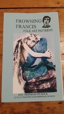 FROWNING FRANCIS FOLK ART PATTERN  #332 MERMAID ON ROCK FREE SHIPPING  