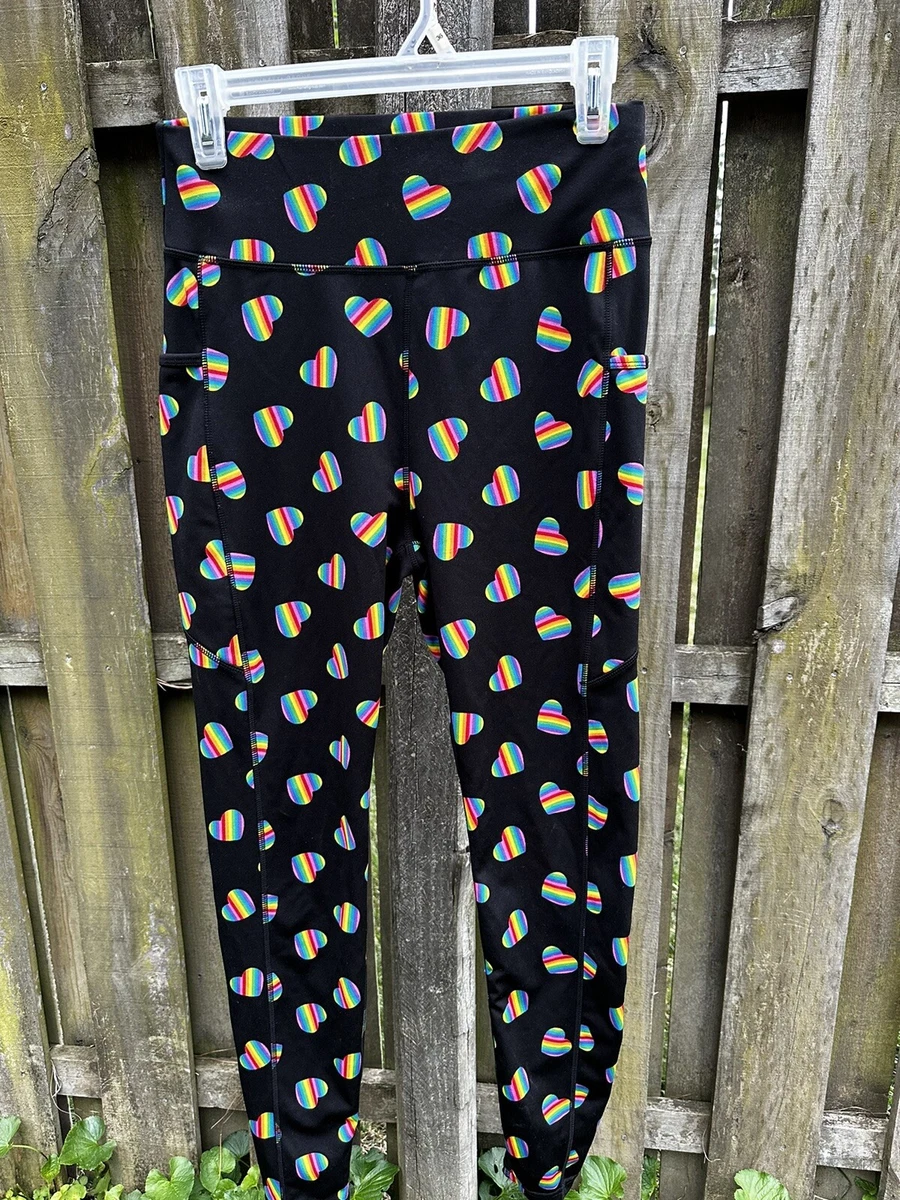 Pop fit Rainbow Heart Pride Leggings With Pockets L eBay