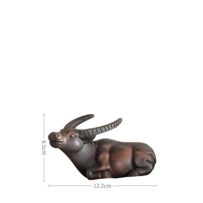 Bandeja de té hecha a mano Jianshui Tea Pet estante de té vaca púrpura cerámica té mascota A+++ Foto 3 de 4