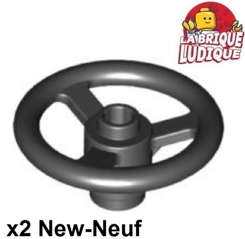 Lego technic 2x volant direction steering wheel small 3 noir/black 2819 NEUF - Afbeelding 1 van 1